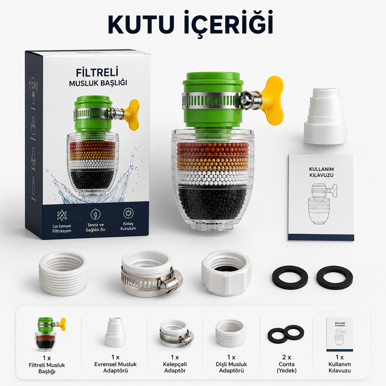 Filtreli Musluk Başlığı